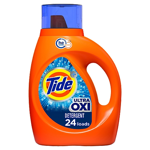Tide Plus Ultra Oxi Detergent, 24 loads, 37 fl oz
Tide Ultra OXI liquid laundry detergent has built-in pre-treaters to remove even the toughest stains. It is now more concentrated to provide more stain removal and freshness and less water*. From America's #1 detergent brand,** to cover your many laundry needs. Also try our small but powerful Tide PODS laundry pacs.Measure your loads with cap. For medium loads, fill to bar 1. For large loads, fill to bar 3. For HE full loads, fill to bar 5. Add clothes, pour into dispenser, start washer.* vs. previous formula** Tide, based on sales