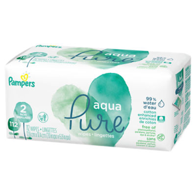 Pampers Aqua Pure Toallitas sensibles para bebé, 112 unidades