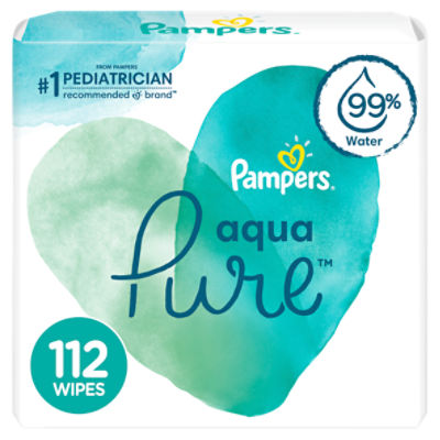 Pampers Pampers Aqua Pure Wipes, 2 pack, 112 count, 112 Each 