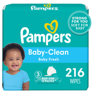 Pampers Baby Wipes Baby Fresh Scented 3X Pop-Top Packs 216 Count