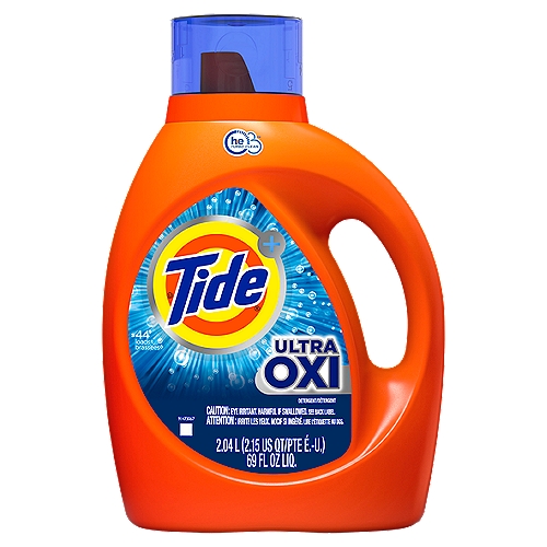 Tide Plus Ultra Oxi Detergent, 44 loads, 69 fl oz liq
Tide Ultra OXI liquid laundry detergent provides built-in pre-treaters to remove even the toughest stains. It is now more concentrated to provide more stain removal and freshness and less water*. From America's #1 detergent brand,** to cover your many laundry needs. Also try our small but powerful Tide PODS laundry pacs.Measure your loads with cap. For medium loads, fill to bar 1. For large loads, fill to bar 3. For HE full loads, fill to bar 5. Add clothes, pour into dispenser, start washer.* vs. previous formula** Tide, based on sales