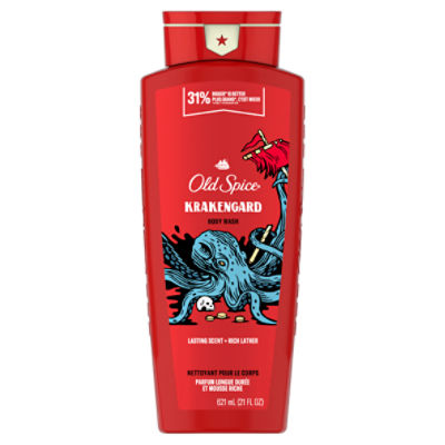 Old Spice Body Wash for Men, Krakengard, Long Lasting Lather, 21 FL OZ