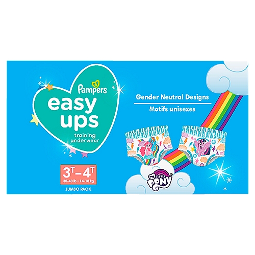 Pampers Easy Ups My Little Pony Training Underwear Jumbo Pack, 3T-4T, 30-40  lb, 22 count - The Fresh Grocer