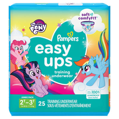 Pampers Easy Ups My Little Pony Training Underwear Jumbo Pack, 2T-3T, 16-34  lb, 25 count - The Fresh Grocer