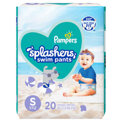 Pampers Splashers Disposable Swim Pants, Size S, 18 count