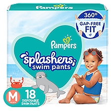 Pampers Splashers Disposable Swim Pants, Size M, 20-33 lb, 18 count