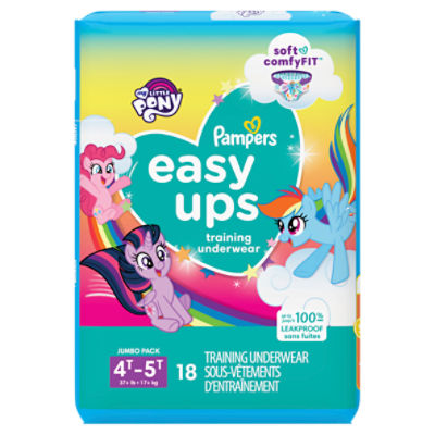 Pampers Easy Ups My Little Pony Training Underwear Jumbo Pack, 4T-5T, 37+  lb, 17+ lb, 18 count - The Fresh Grocer