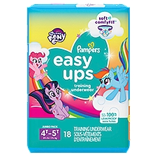 Pampers Easy Ups My Little Pony 4T-5T 37+ lb 17+ lb, Training Underwear, 18 Each