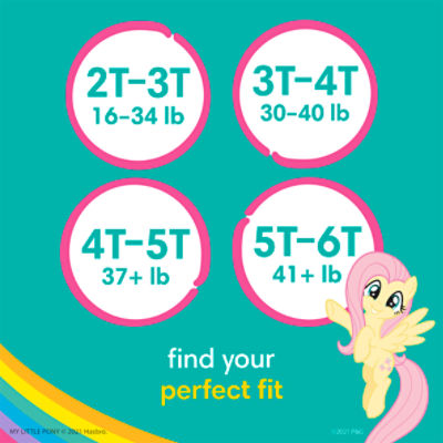 Pampers Easy Ups My Little Pony Training Underwear Jumbo Pack, 4T-5T, 37+  lb, 17+ lb, 18 count - ShopRite