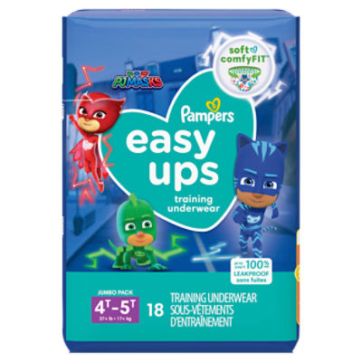 Pampers Easy Ups PJ Mask Training Underwear Jumbo Pack, 4T-5T, 37+ lb, 18  count - The Fresh Grocer