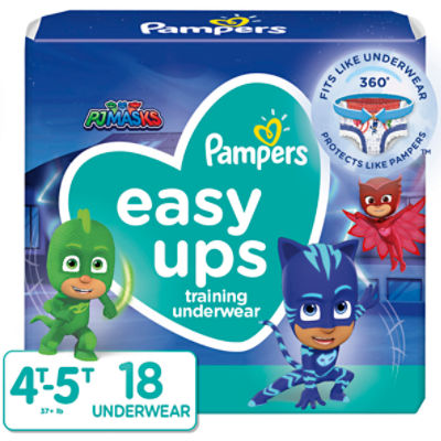 Pampers Easy Ups PJ Mask Training Underwear Jumbo Pack, 4T-5T, 37+ lb, 18 count