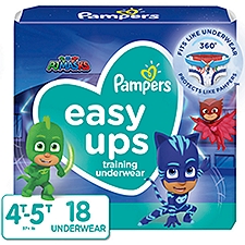 Pampers Easy Ups PJ Mask Training Underwear Jumbo Pack, 4T-5T, 37+ lb, 18 count, 18 Each