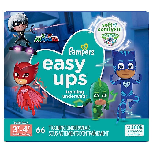Pampers Easy Ups PJ Mask Training Underwear Super Pack, 30-40 lb, 66 count