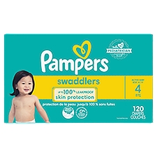Pampers Swaddlers Active Baby Diapers Enormous Pack, Size 4, 22-37 lb, 120 count