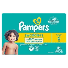 Pampers Swaddlers Active Baby Diapers, Size 6, 35+ lb, 84 count
