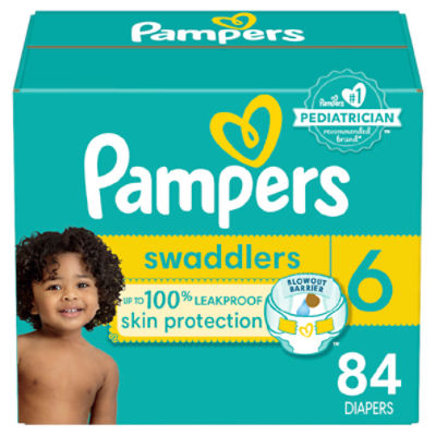 Pampers Swaddlers Active Baby Diapers, Size 6, 35+ lb, 84 count