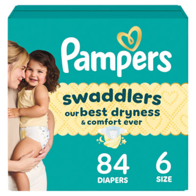 Pampers Swaddlers Active Baby Diapers, Size 6, 35+ lb, 84 count
