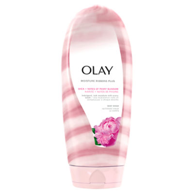 Olay Moisture Ribbons Plus Shea + Notes of Peony Blossom, Body Wash