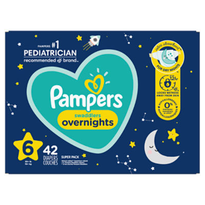 Pampers Swaddlers Overnight Diapers Size 6 42 Count - The Fresh Grocer