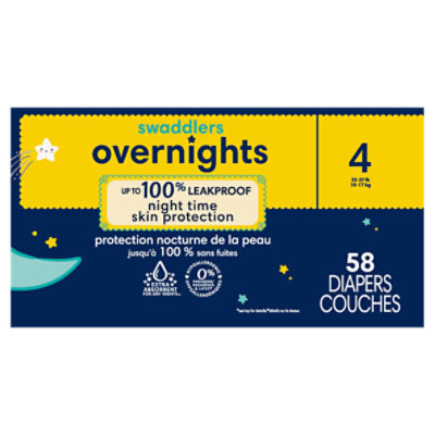 Swaddlers Overnight Diapers Size 4 58 Count