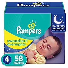 Pampers Swaddlers Overnight Diapers Size 4 58 Count, 58 Each