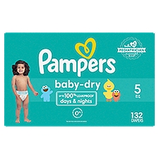 Pampers Baby-Dry 123 Sesame Street Diapers Enormous Pack, Size 5, 27+ lb, 132 count