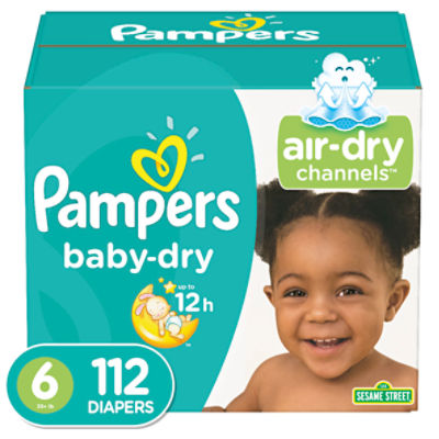 Pampers Baby-Dry 123 Sesame Street Diapers Jumbo Pack, Size 6, 35+ lb, 21  count - Fairway