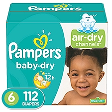 Pampers Baby-Dry 123 Sesame Street Diapers Enormous Pack, Size 6, 35+ lb, 112 count