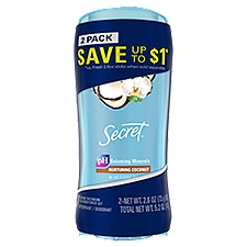 Secret Fresh Clear Gel Antiperspirant and Deodorant for Women, Coconut Scent, 2.6 oz each, Pack of 2