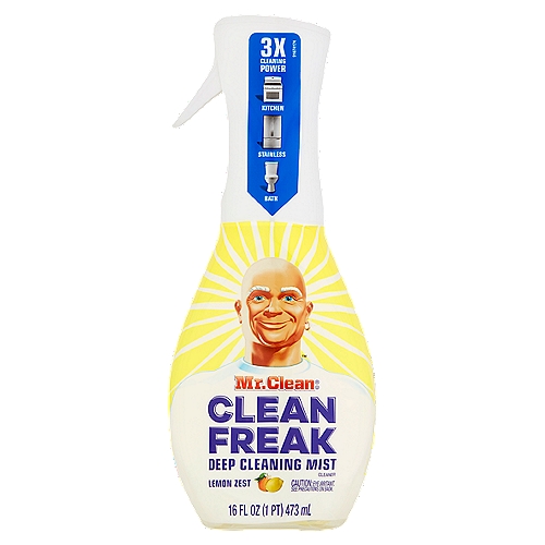 Mr. Clean Clean Freak Lemon Zest Deep Cleaning Mist Cleaner, 16 fl oz
Clean Freak Mist multi-surface cleaning spray muscles through grime, tough dirt, and grease to make messes a distant memory. Use it from any angle to put hard-to-reach dirt away for good. And to top it all off, Clean Freak Mist multi-purpose spray leaves your home smelling fresh with a Lemon Zest scent.