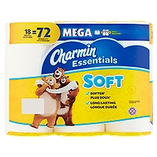 Charmin Essentials Soft Toilet Paper 18 Mega Rolls, 18 Each
