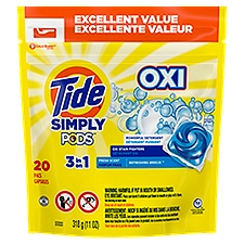 Tide Simply Pods Fresh Scent Oxi 3 in 1, Detergent, 20 Each