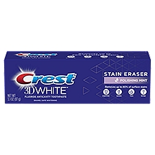 Crest 3D White Stain Eraser Teeth Whitening Toothpaste, Polishing Mint, 3.1 oz