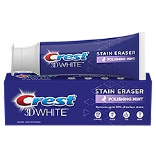 Crest 3D White Stain Eraser Teeth Whitening Toothpaste, Polishing Mint, 3.1 oz
