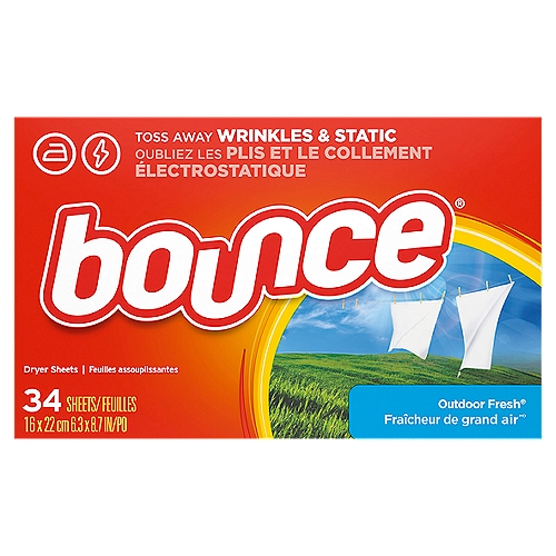 BOUNCE SHEET OUT DOOR FRESH Dryer Sheets, 34 count