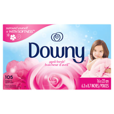 Downy April Fresh Fabric Softener Sheets, 105 count, 105 Each