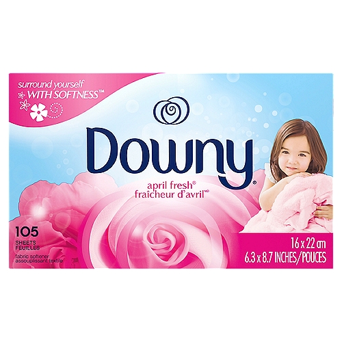 Downy April Fresh Fabric Softener Sheets, 105 count
Downy April Fresh Dryer Sheets fight pesky static cling and bring softness to your fabrics every day-leaving a light floral fragrance behind. Simply drop a sheet into your dryer load for a soft, static-free freshness for all your clothes. For larger loads or for more scent, use two sheets. Pair with Downy Fabric Conditioner for best results.