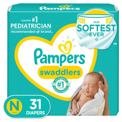 Pampers Swaddlers Diapers Size Newborn, 31 Each