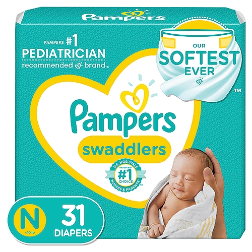 Pampers Swaddlers Diapers Size Newborn, 31 Each