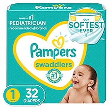 Pampers Swaddlers Diapers Size 1, 32 Each