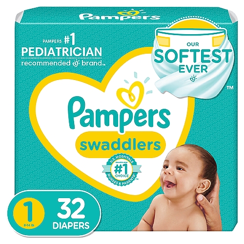 Pampers Swaddlers Diapers Size 1, 32 Each