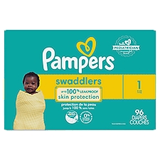 Pampers Swaddlers Diapers, Size 1, 8-14 lb, 96 count