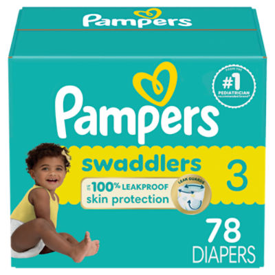 Pampers Swaddlers Diapers Super Pack, Size 3, 16-28 lb, 78 count