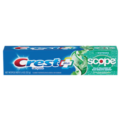 Crest Complete Plus Whitening Scope Minty Fresh Striped Fluoride Toothpaste, 5.4 oz