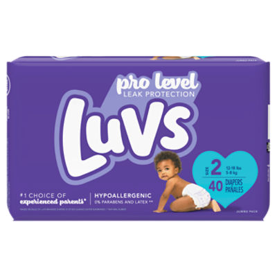 Luvs Pro Level Leak Protection Jumbo Pack Size 2 1218 lbs, Diapers