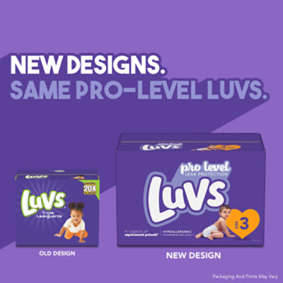 Luvs Diapers, Pro Level Leak Protection, 3 (16-28 lb), Jumbo Pack