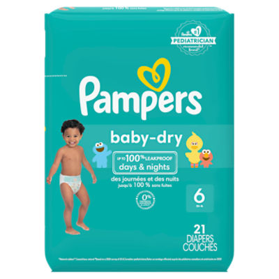 Pampers Baby-Dry 123 Sesame Street Diapers Jumbo Pack, Size 6, 35+ lb, 21  count - Fairway