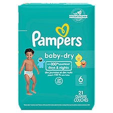 Pampers Baby Dry Diapers Size 6, 21 Each