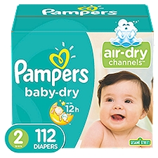 Pampers Baby-Dry Diapers Super Pack, Size 2, 112 count