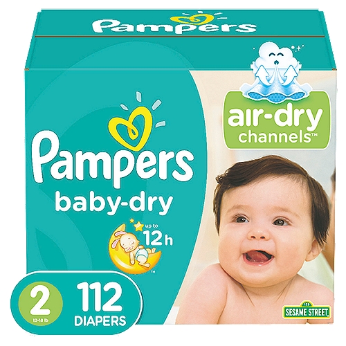 Pampers Baby-Dry Diapers Super Pack, Size 2, 112 count